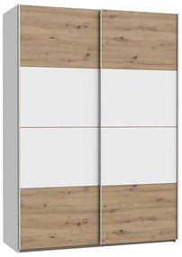Dulap KARO 150x210 cm, alb/stejar Artisan