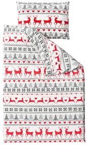 Lenjerie de pat din flanel DEER DREAMS albă Dimensiune lenjerie de pat: 2 buc 70 x 90 cm | 200 x 220 cm