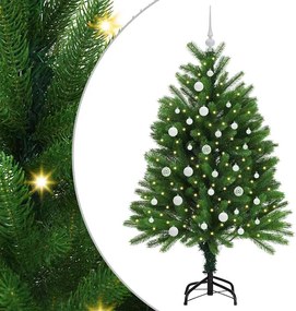 vidaXL Brad de Crăciun cu 150 LED cu suport Verde 120 cm PE