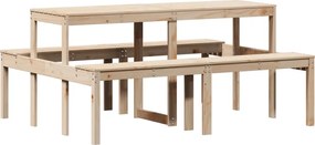 vidaXL Masă de picnic, 160x134x75 cm, lemn masiv de pin