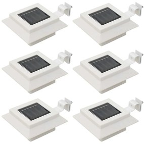vidaXL Lămpi solare de exterior cu LED, 6 buc, alb, 12 cm, pătrat
