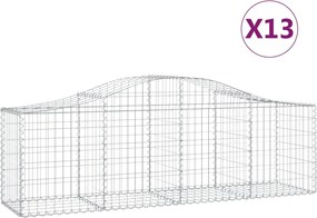 vidaXL Coșuri gabion arcuite 13 buc, 200x50x60/80 cm, fier galvanizat