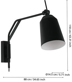 Lampă de perete LORETO 1xE27/40W/230V Eglo 900157