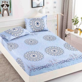 Lenjerie de pat 3 cu elastic 100% bumbac - a739 de la Onesleep