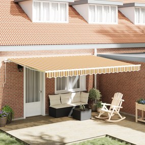 vidaXL Marchiză Retractabilă Manuală cu Dungi Colorate 450 x 300 cm