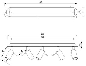 Spot PRESTON 5xGU10/40W/230V negru