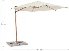 Umbrelă de soare cu brat, alba, 330 cm, Rica, Yes