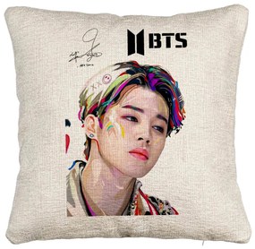 Perna Decorativa Canapea BTS Jimin, 40x40 cm, Cu fermoar