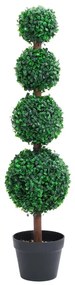 Planta artificiala cimisir cu ghiveci, verde, 90cm, forma minge 1, 17.5 x 90 cm
