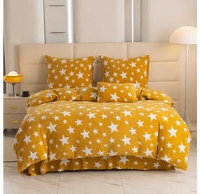 Lenjerie de pat din microfleece STELE galben-portocaliu Dimensiune lenjerie de pat: 70 x 90 cm | 140 x 200 cm