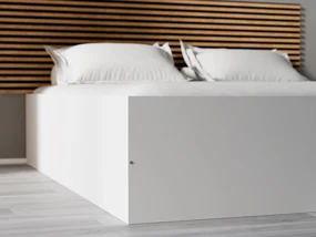 Pat BELLA 140 x 200 cm, alb Saltele: Fara saltea, Somiera pat: Cu lamele drepte