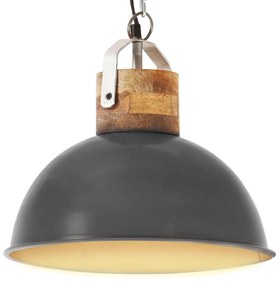 Lampa suspendata industriala, gri, 32 cm, mango, E27, rotund 1, Gri, 32 cm, 1