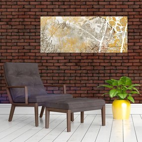 Tablou - Vintage perete cu flori (120x50 cm)