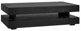 Masuta de cafea dreptunghiulara din stejar cu spatiu de depozitare Oakura 43x150x80 cm neagra