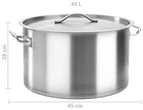 Oala de supa, 45 x 28 cm, otel inoxidabil, 44 L 45 x 28 cm (44 l)