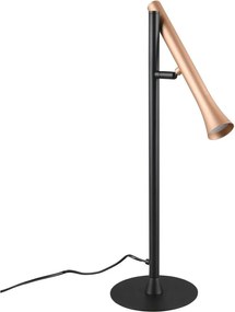 Veioză neagră/aurie LED cu abajur din metal (înălțime 53 cm) Fiato – Trio