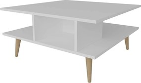 Masuta cafea Akya, alb, PAL melaminat, 89x89x44 cm