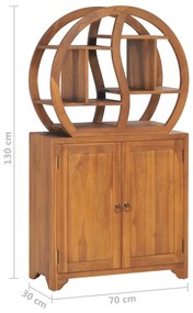 Dulap cu raft Yin Yang, 70 x 30 x 130 cm, lemn masiv de tec 1, 70 x 30 x 130 cm, 1
