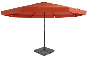 vidaXL Umbrelă de soare de grădină, bază portabilă, cărămiziu