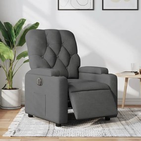 vidaXL Fotoliu rabatabil electric, gri închis, material textil