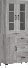 vidaXL Dulap înalt, gri sonoma, 69,5x34x180 cm, lemn compozit