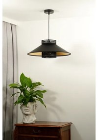 Lustră pe cablu RIO Duolla RATTAN 1xE27/15W/230V d. 45 cm negru/auriu