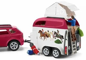 Mașină de aventură cu remorcă și cal Schleich 42535