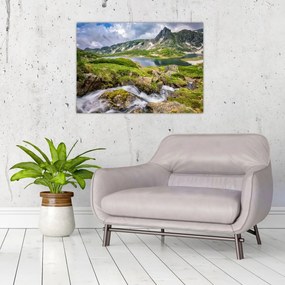 Tablou pe sticlă - Vedere la Muntele Rila (70x50 cm)