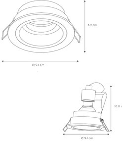 Lucide 22958/01/30 - Lampă încastrată EMBED 1xGU10/50W/230V