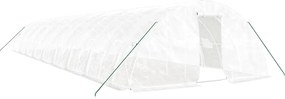 vidaXL Seră cu cadru din oțel, alb, 90 m², 18x5x2,3 m
