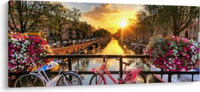 Tablou - Răsărit de soare la Amsterdam (120x50 cm)