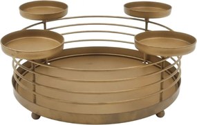 Suport metalic pentru lumanari de Advent GOLDEN ADVENT 32 cm, auriu