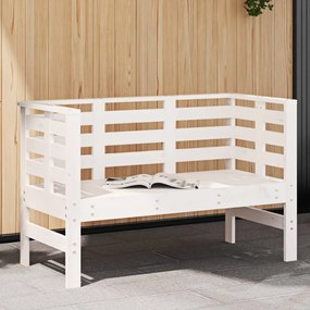 vidaXL Bancă de grădină, alb, 111,5x53x71 cm, lemn masiv de pin