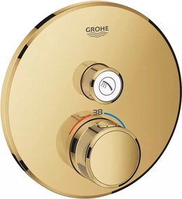 Baterie dus incastrata cu termostat Grohe Grohtherm SmartControl 1 iesire auriu lucios Cool Sunrise