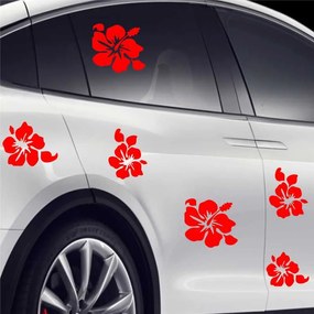 Sticker auto Flori 6 buc/set Rosu