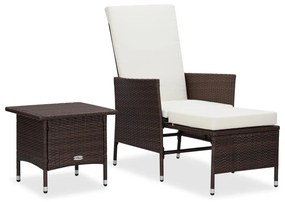 310232 vidaXL Set mobilier relaxare grădină cu perne 2 piese maro poliratan