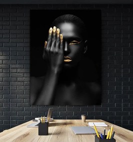 Tablou canvas BW Girl Gold 120x80 cm