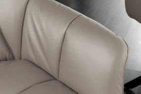 Set de 2 scaune pivotante PAPILLON piele taupe/ negru