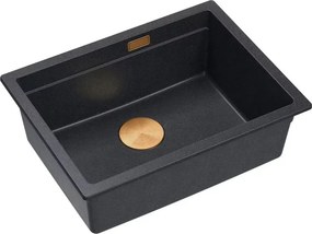 Chiuveta compozit sub blat Quadron Logan 100 negru diamant - cupru 56x45 cm