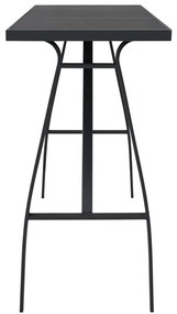 Masa de bar gradina, negru, 180x60x110 cm, sticla securizata 1, 186 x 60 x 110 cm