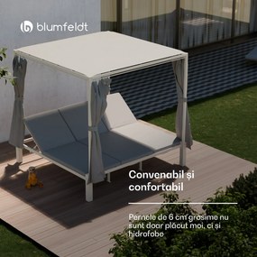 Blumfeldt Eremitage Triple – șezlong triplu, protecție solară, pentru până la 3 persoane, cadru din aluminiu, rezistent la intemperii