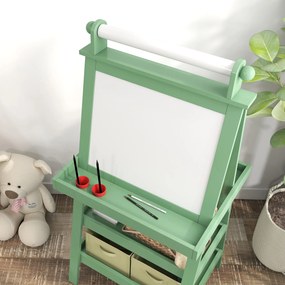 AIYAPLAY Tablă de Desen Dublă Pentru Copii 3-6 Ani, 59x48x118 cm, Verde | Aosom Romania