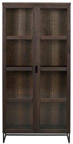 Vitrină maro din lemn masiv de stejar 95x195 cm Everett – Rowico
