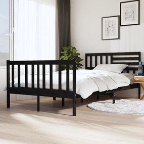 3101152 vidaXL Cadru de pat, negru, 120x200 cm, lemn masiv