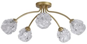 Lustra aplicata 5 becuri metal auriu Astral