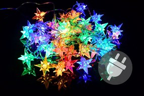 Lumini LED de Crăciun - stele colorate, 40 de LED-uri