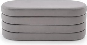 Bancheta CALPI, stofa catifelata gri, 110x46x42 cm