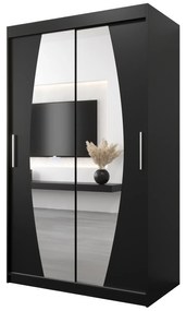 Dulap de haine 120 cm Eclipse (Negru mat + Negru mat). 1063390