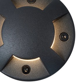 Spot modern de sol negru GU10 50mm Efect de 4 lumini IP65/IP67 - Cellar