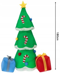 Brad de Crăciun gonflabil cu iluminare LED 180 cm